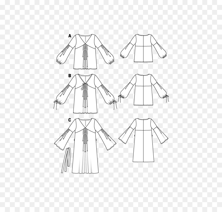 Kleid Burda Style Ärmel Nähen Muster - Blusen
