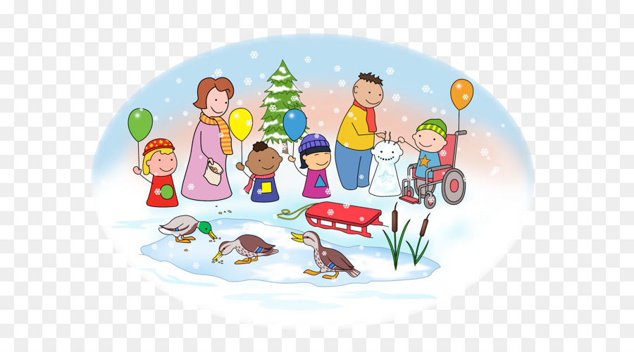 Cartone animato di Natale comportamento Umano Bambino - Cartoon inverno