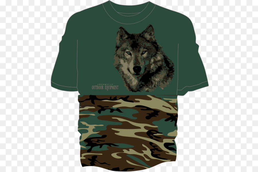 Quân sự ngụy trang sói Xám T-shirt Mõm - Áo thun