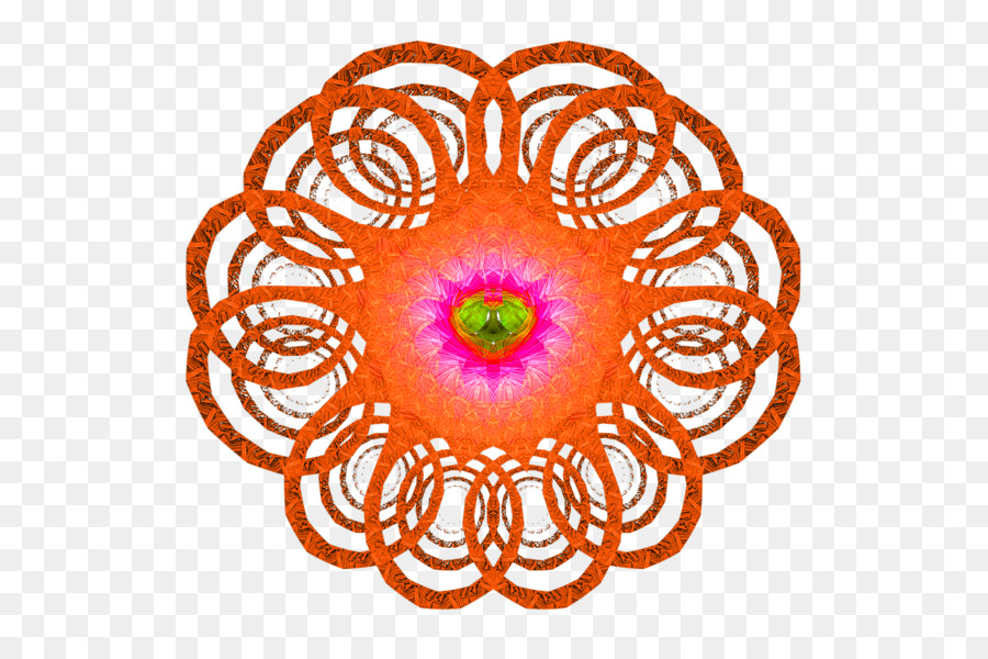 Petalo fantasia Floreale Fiore Cerchio Pattern - Arancione Mandala