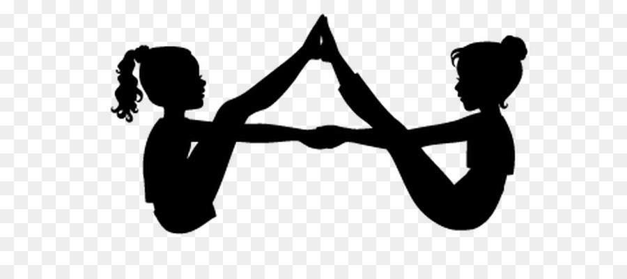 Hatha yoga Yoga für Kinder - schwarze Silhouetten student mit Rucksack