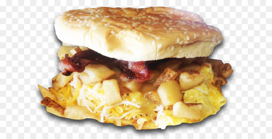Colazione panino Cheeseburger Montreal-stile, carne affumicata, Fast food - panino colazione
