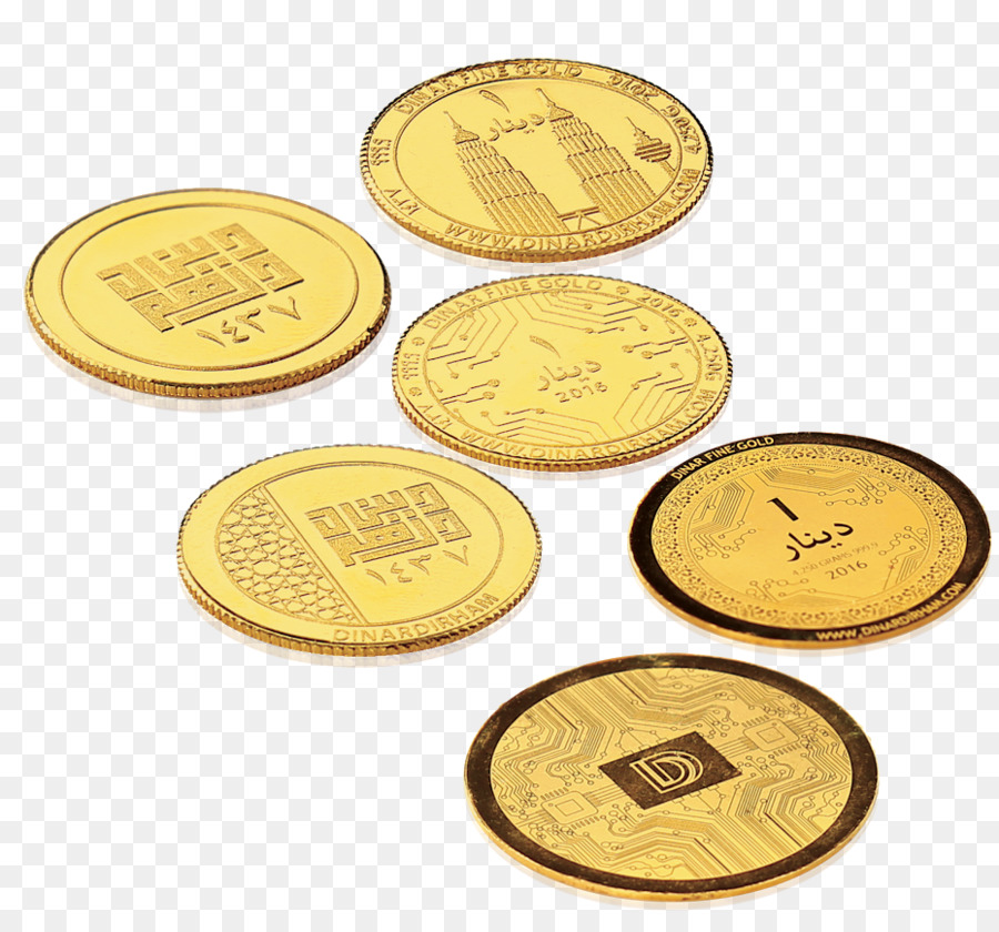 Dirham Dinar Münze Gold Blockchain - burning Dollar im Aschenbecher