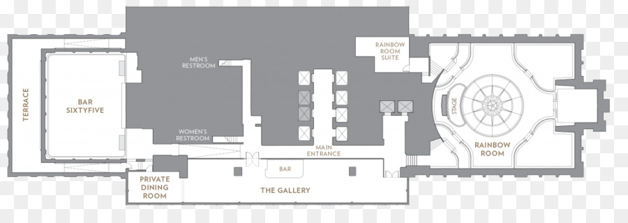 Bar SixtyFive im Rainbow Room des Rockefeller Center Floor plan - Rockefeller Platz