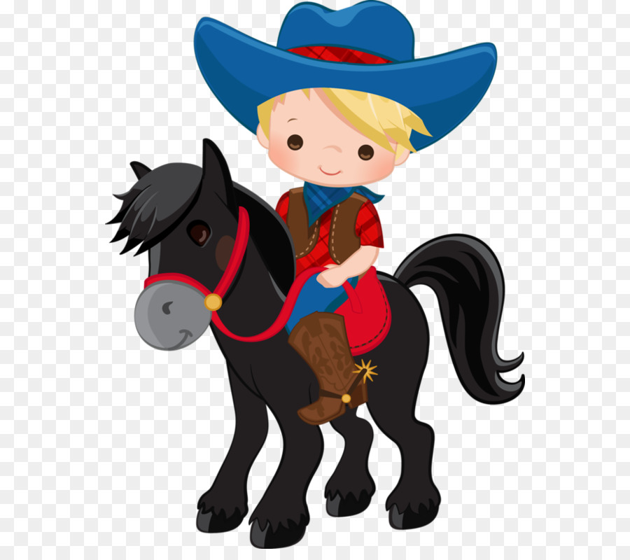 Cowboy Zeichnung Clip art - cowboy auf Pferd-Vektor