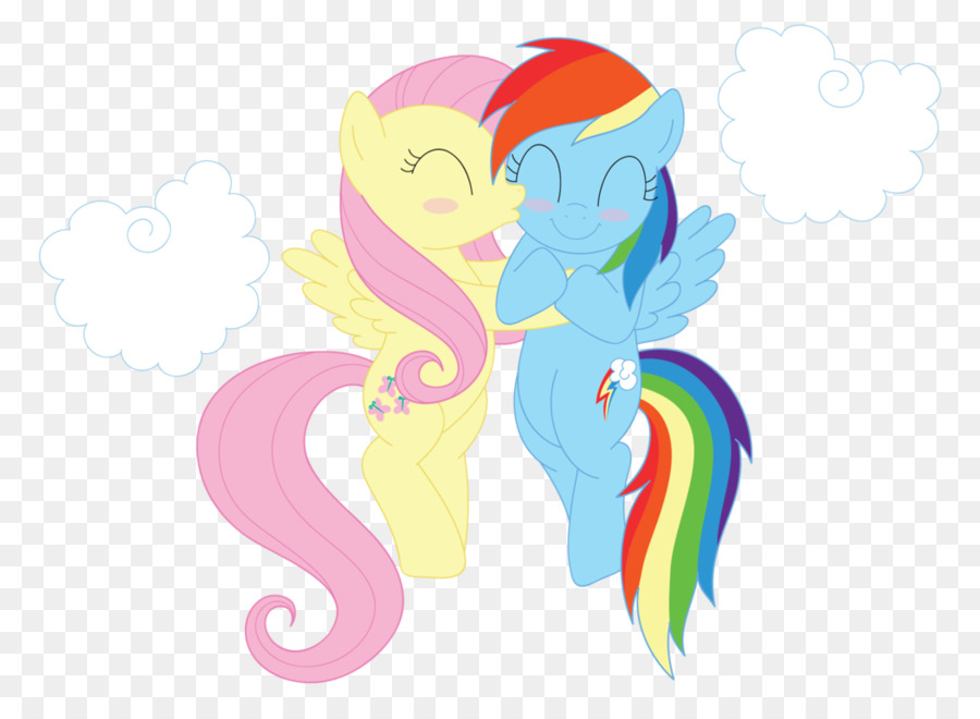Pferd, Säugetier Clip art - fluttershy und rainbow dash kiss