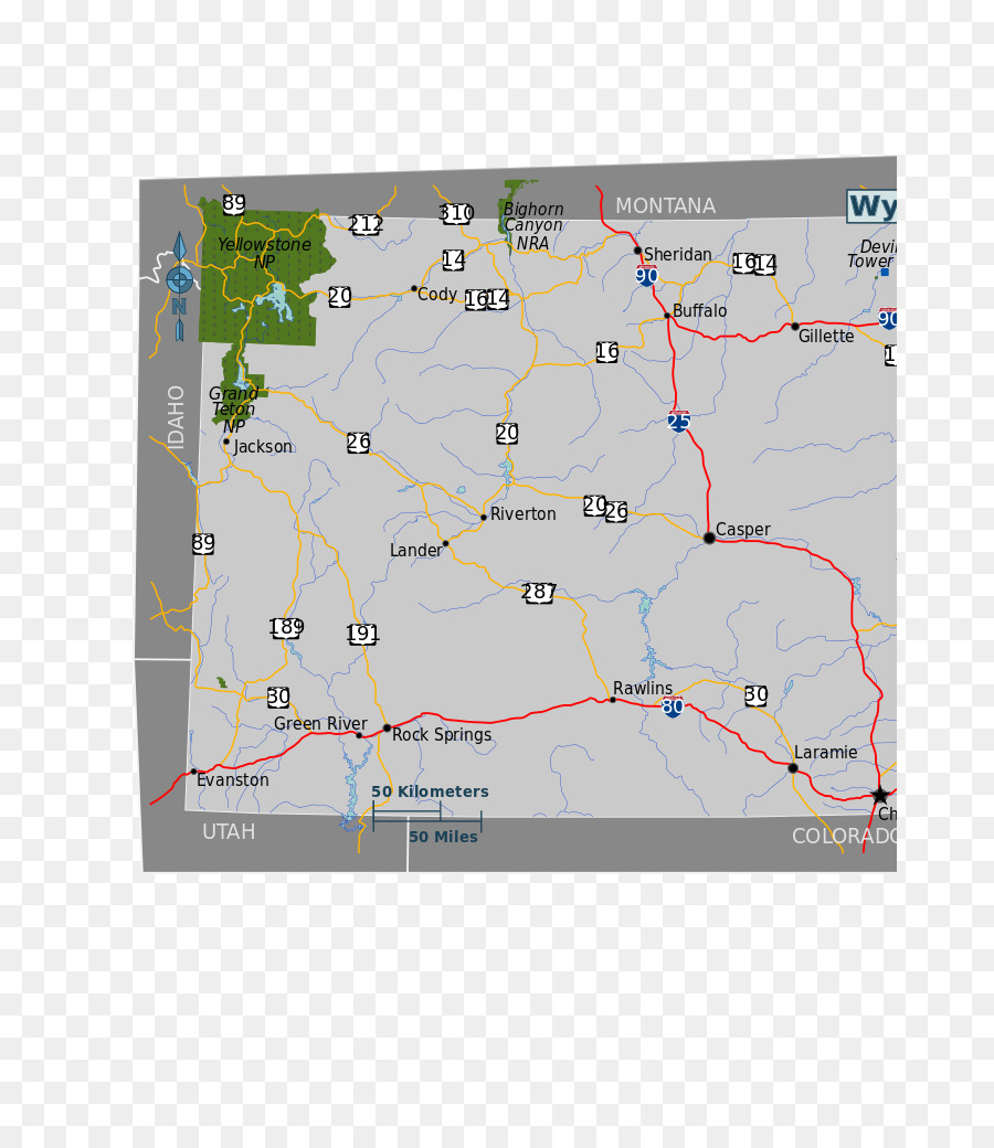Das Grundstück Landkarte Wyoming Public land Line - Anzeigen