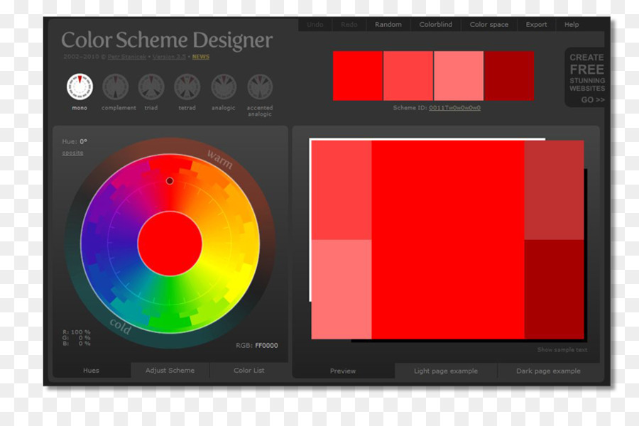 Das Farbschema der Palette, Grafik design - Design