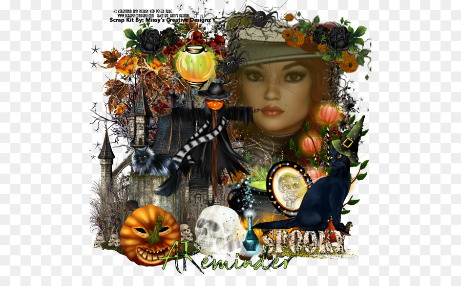 Strega di Halloween Fotomontaggio Partito Citrus × sinensis - Halloween