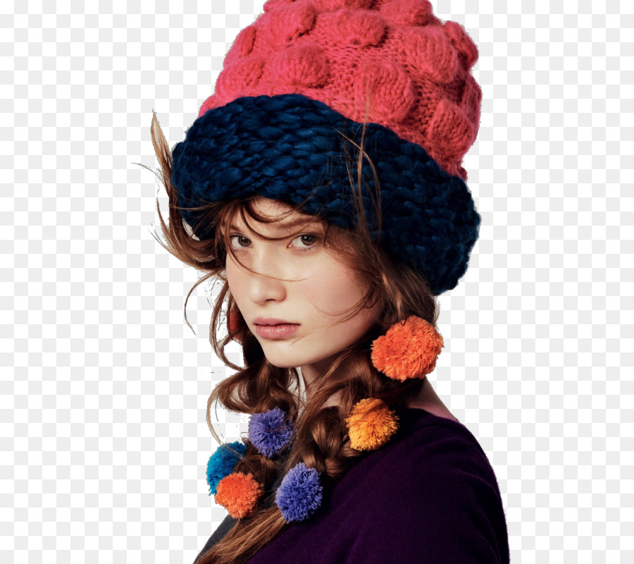 Di lavoro a maglia Crochet Beanie berretto con pon-pon - Beanie