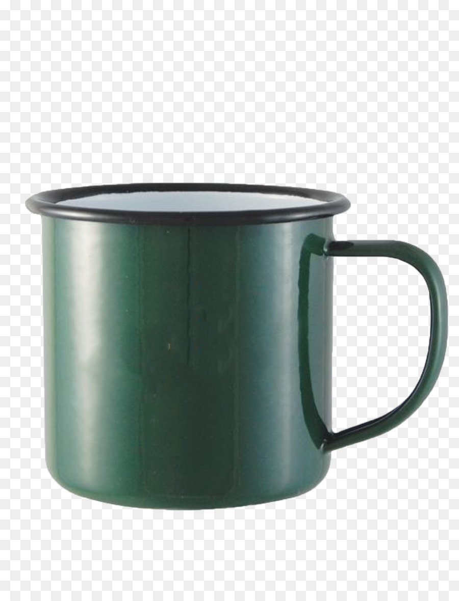 Becher Kaffee Tasse Glasiert Emaille Keramik Grün - Becher