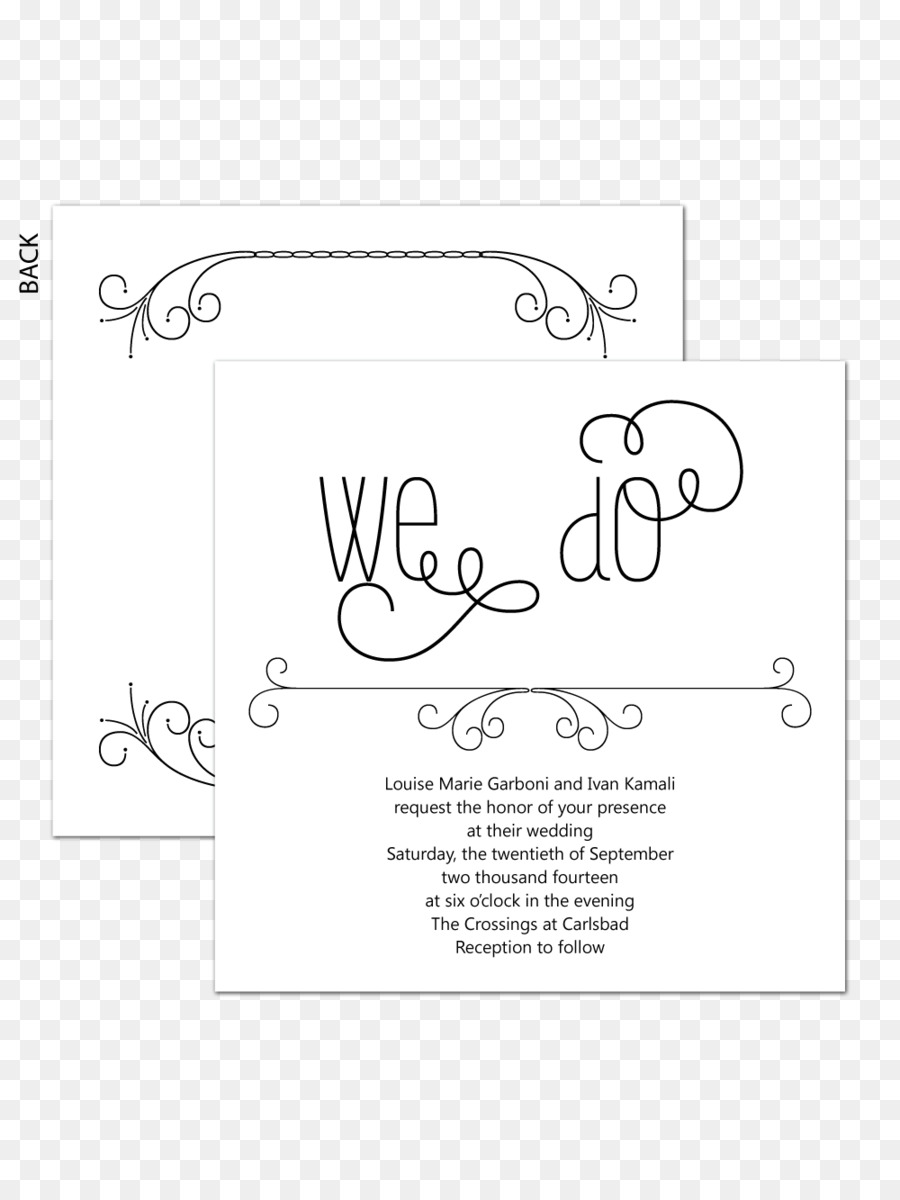 Papier Hochzeit Einladung Drucken-Convite - Papier schwarz