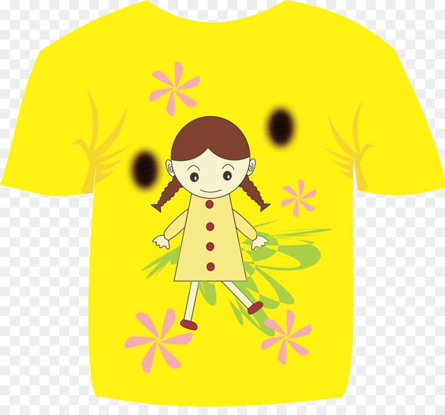 T-shirt di Vertebrati Smiley Giallo Manica - Maglietta