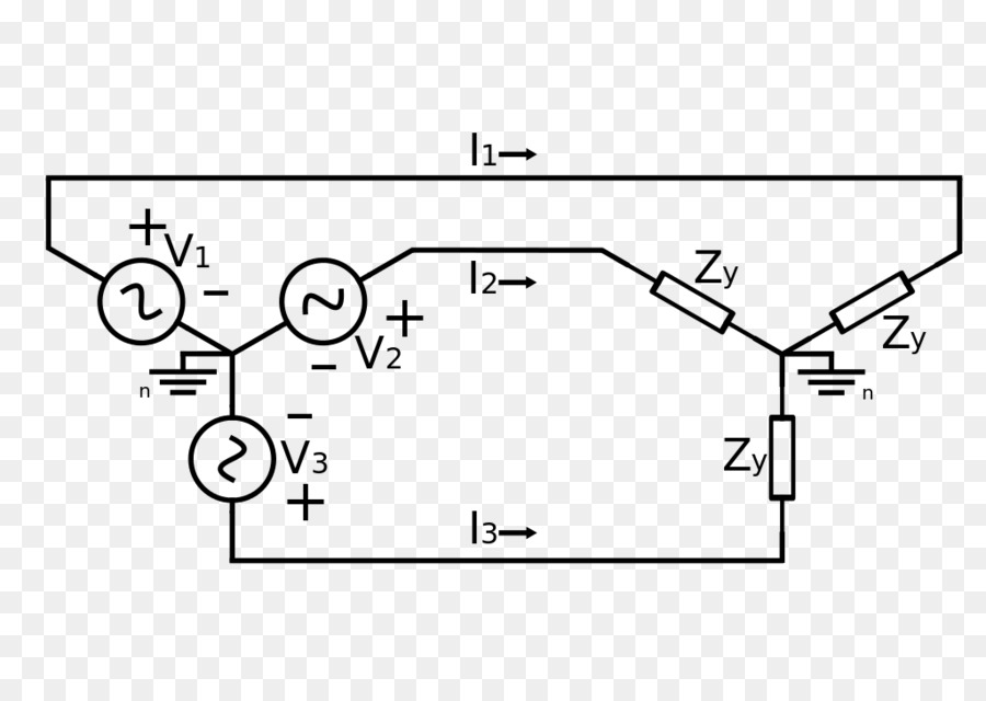 Trifase triangolo-stella del trasformatore schema elettrico schema elettrico di un circuito Elettronico - Fasi