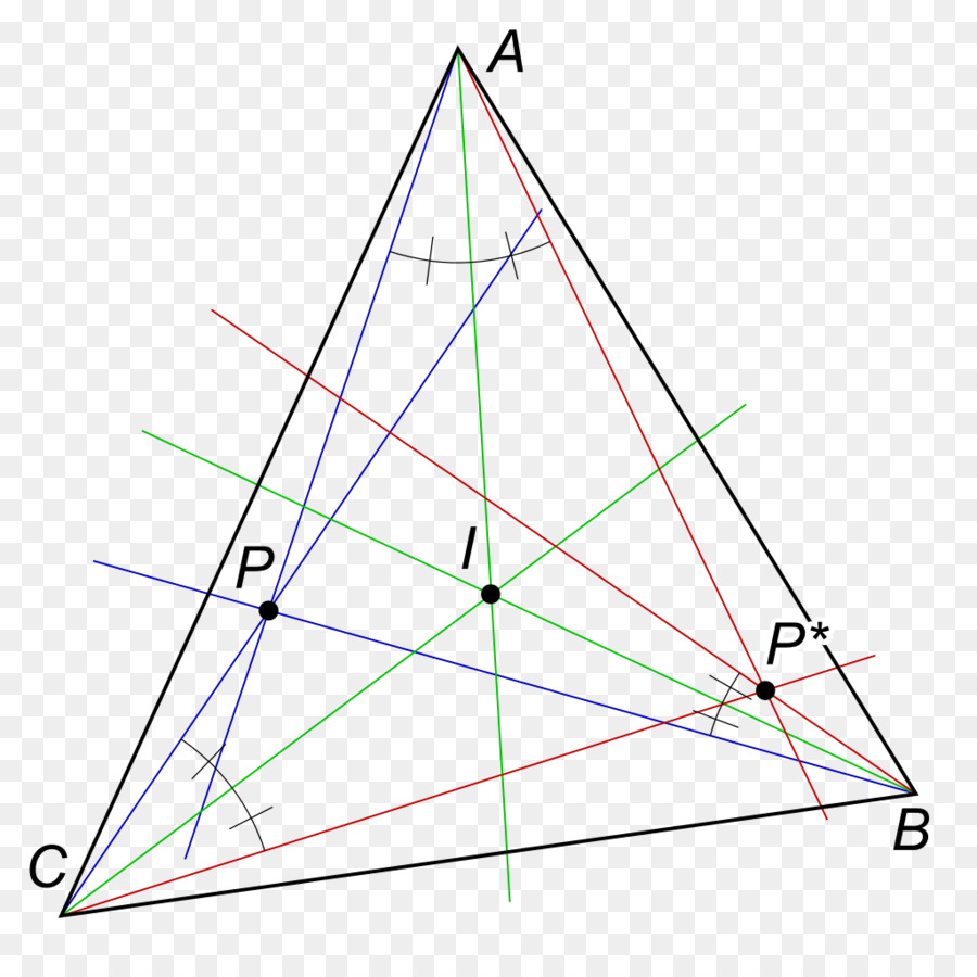 Triangolo il Punto di Isogonal coniugato Geometria - triangolo