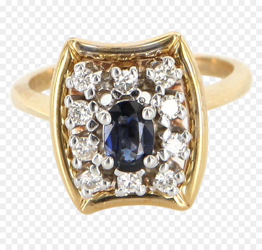 Saphir Ring mit Farbigen gold Karat Diamant - Saphir
