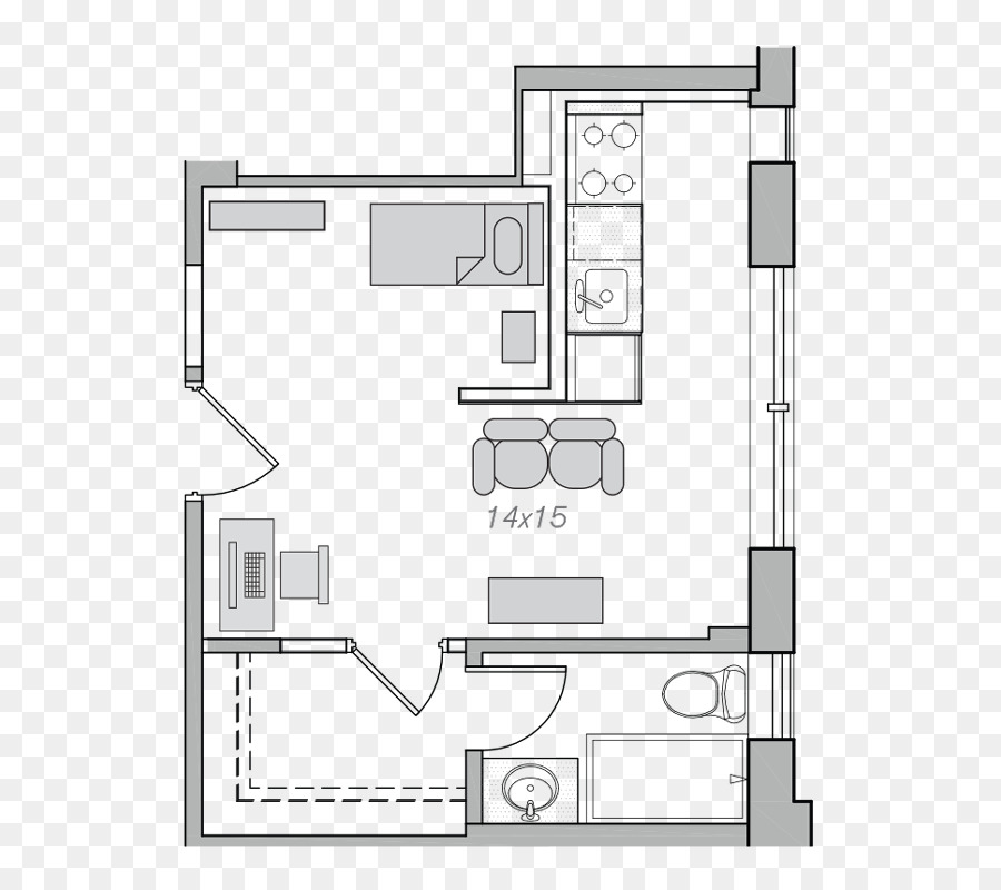 Embassy Tower Grundriss Studio apartment Schlafzimmer - Wohnung
