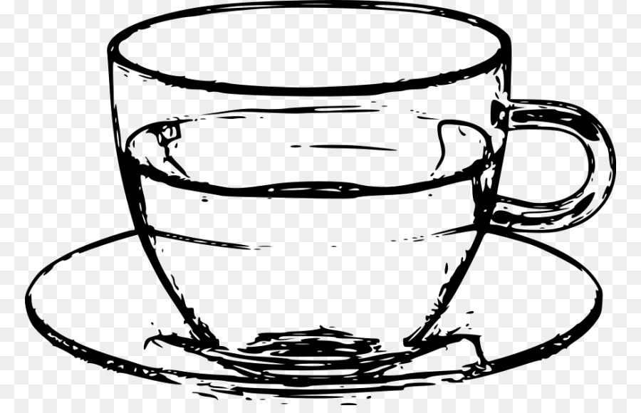 Untertasse Kaffeetasse Teetasse Clip art - Tasse schwarz und weiß-clipart