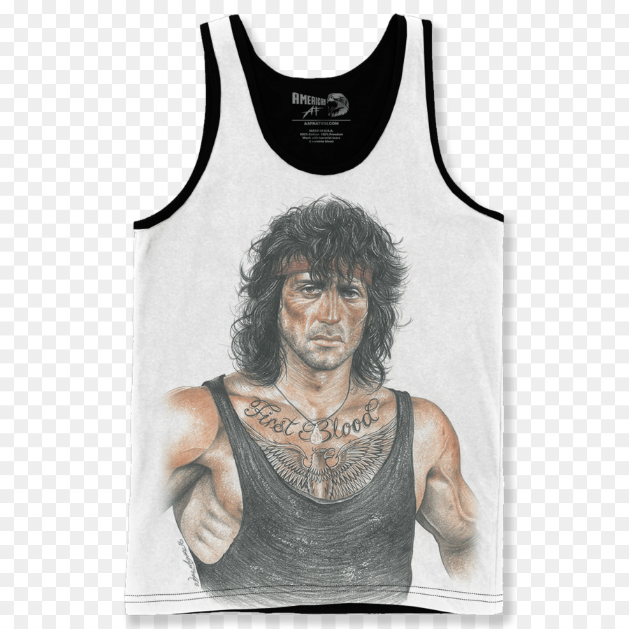 T-shirt Rambo Stampa Poster camicia senza Maniche - Maglietta