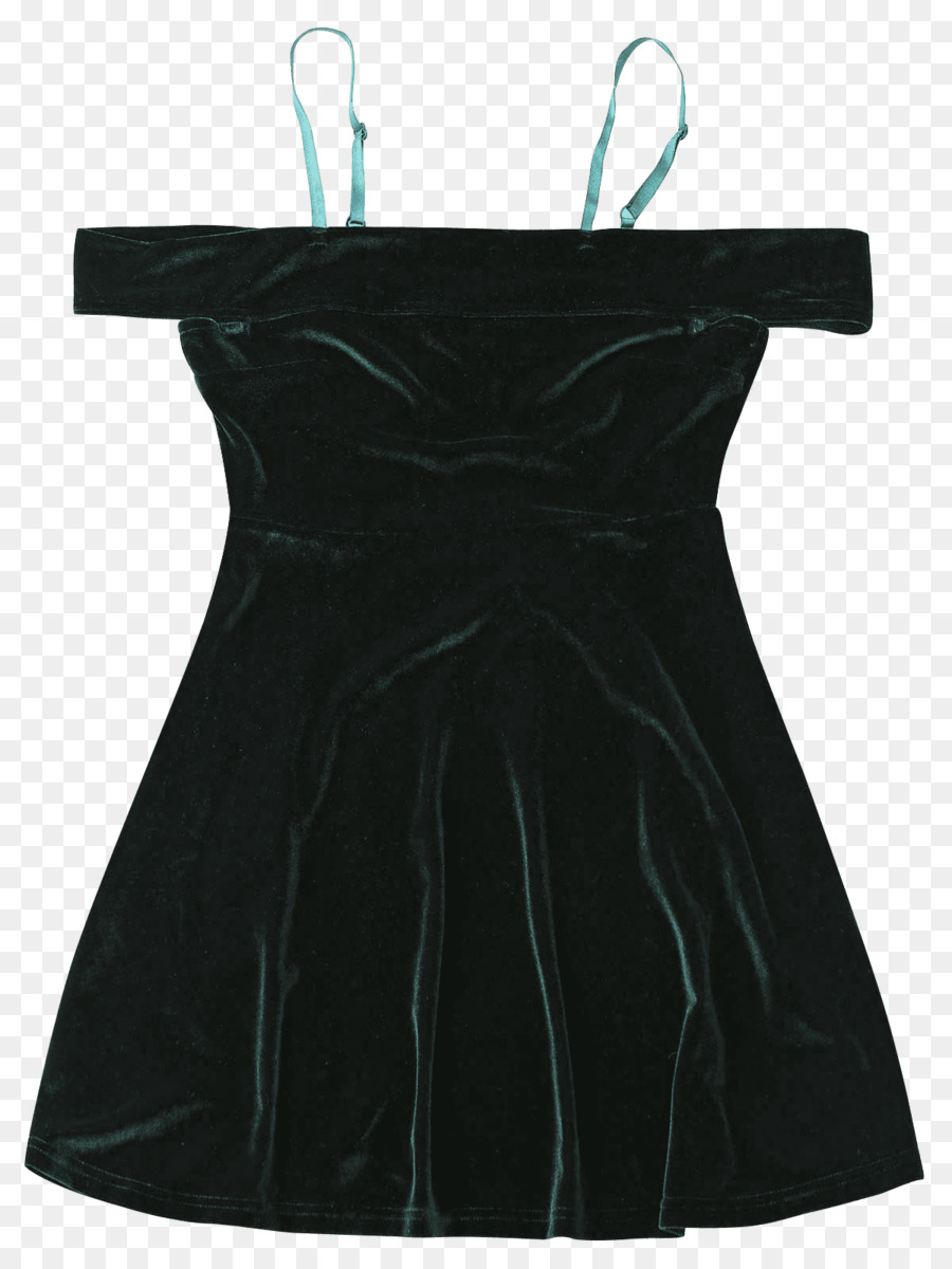 Kleine schwarze Kleid Samt Schulter Schwarz M - Kleid