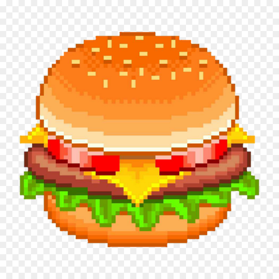 Hamburger Cheeseburger Fastfood-Pixel-Kunst - Burger King