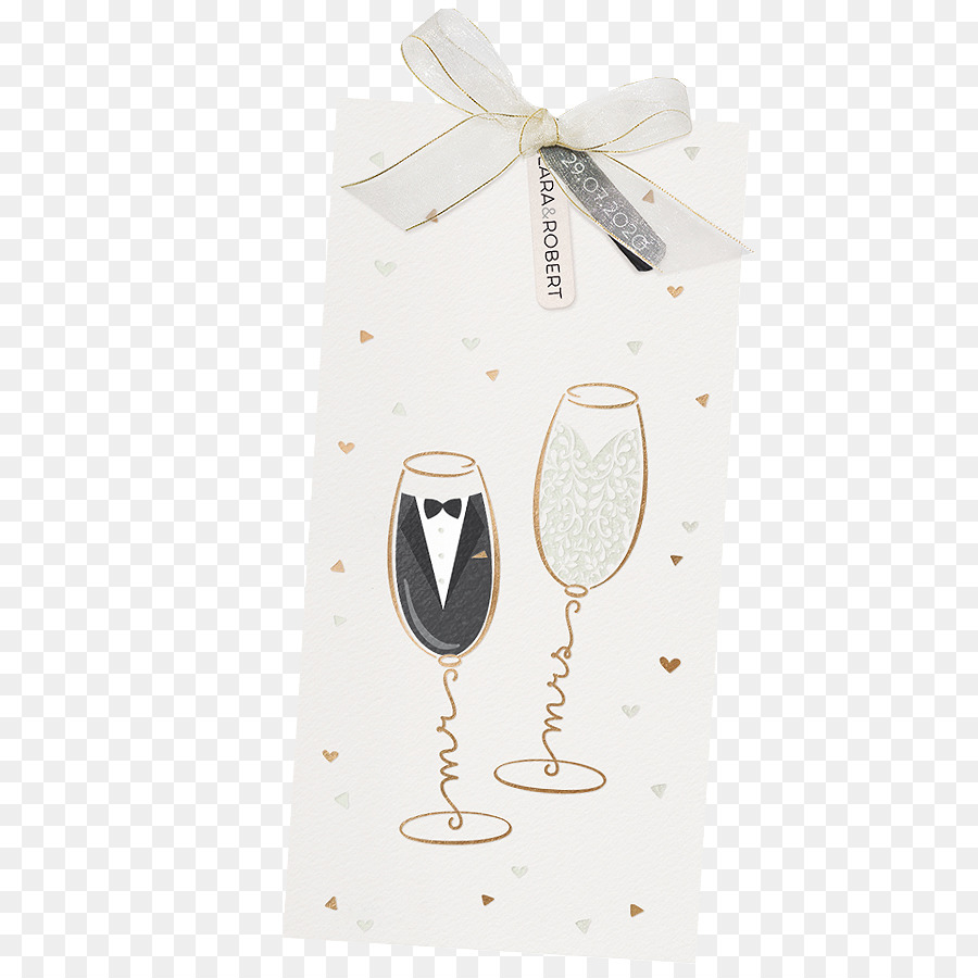 Champagne glass Wine glass Frese Hochzeitskarten In memoriam card - Champagner