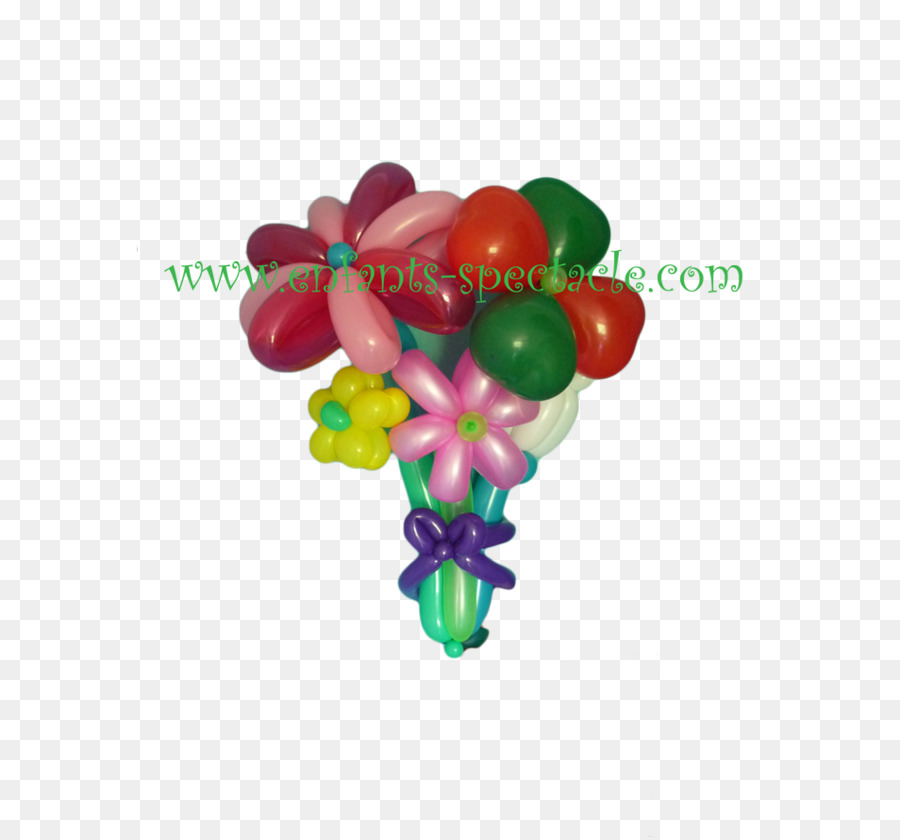 Ballon Magenta Geburtstag - Blumenstrauß-Animation