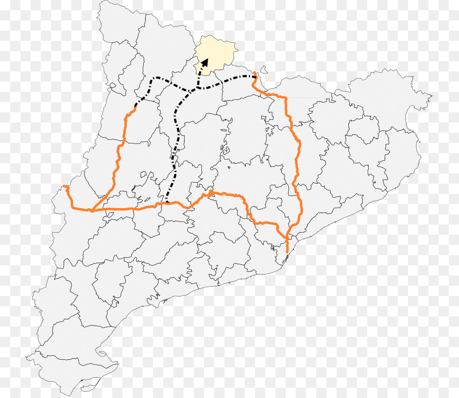 Katalonien Line-Point-Karte - Linie