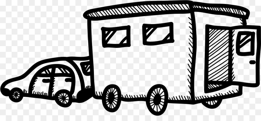Xe, xe Cơ giới Campervans Đen và trắng - xe moóc