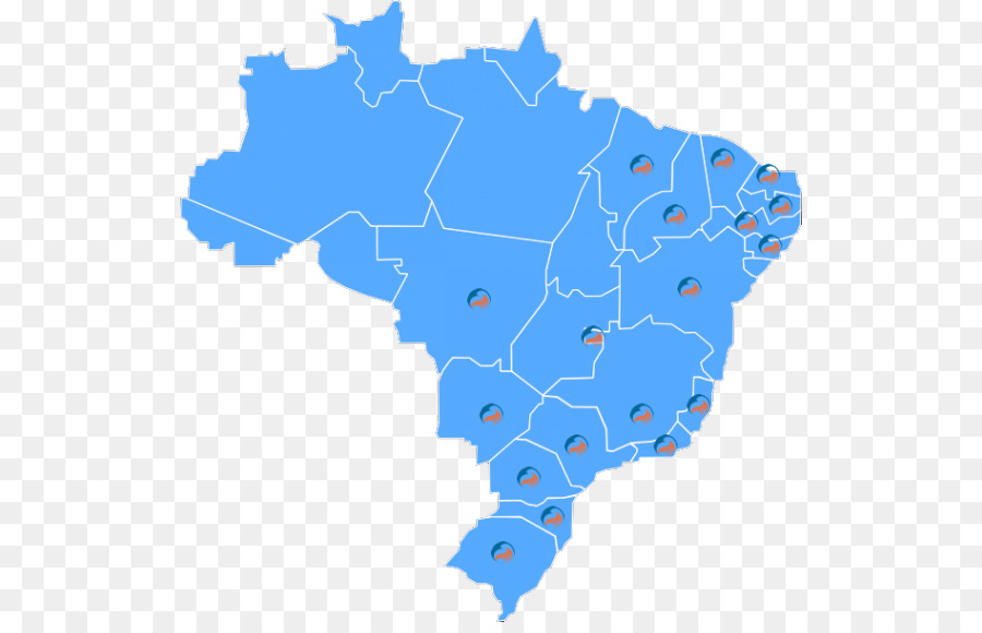 Regioni del Brasile Vuota mappa Stradale mappa - mappa