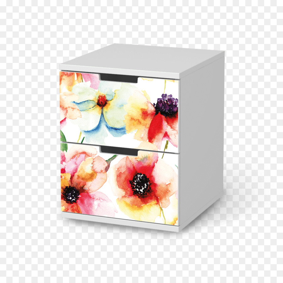 Fenster-Folien-Aquarell-Papier - Wasser Farbe Blumen