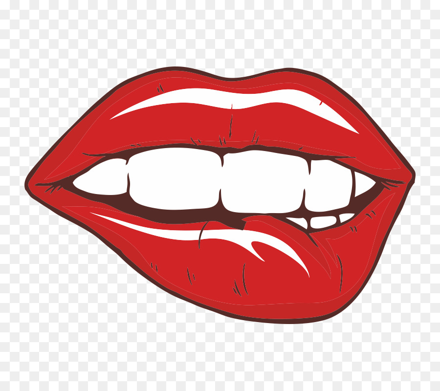 Lip, Mouth, Tooth, Tongue, Smile, Sticker, Tshirt, Biting, Lipstick, Red, H...