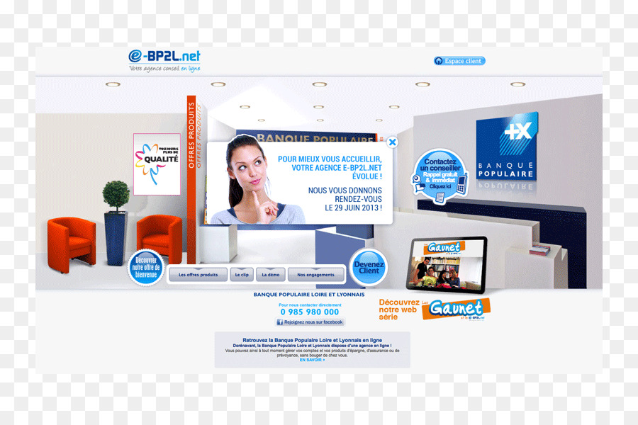 Online Werbung Internet Bank Web Seite der Groupe Banque Populaire - Bank
