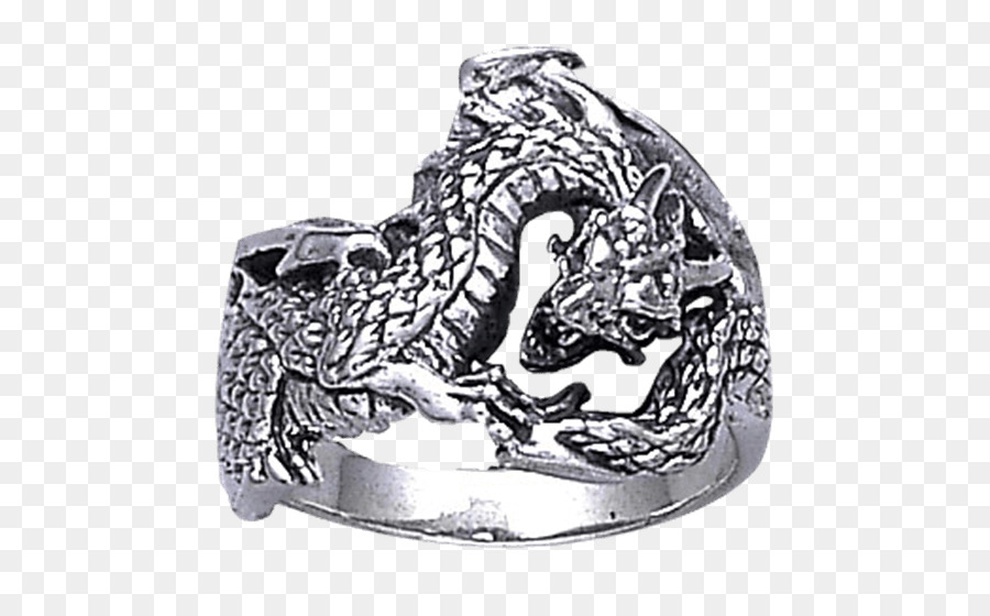 Ohrring Silver Dragon Halskette - Drachenring