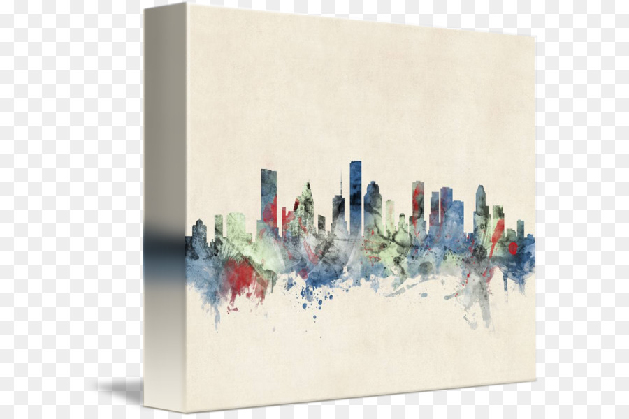 Màu nước sơn in Nghệ thuật - Houston Skyline