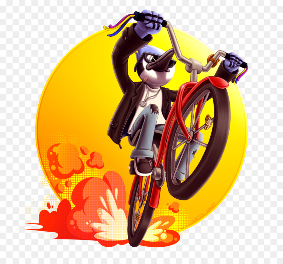 Mordecai Cartoon-Digitale Kunst - Fahrrad