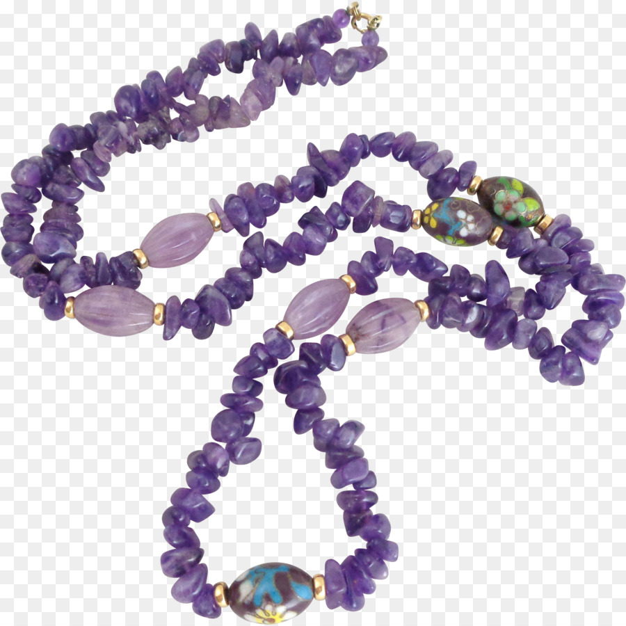 Halskette-Perlen-Amethyst-Jade-Schmuck - Halskette