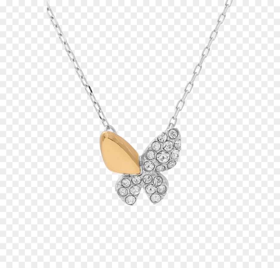 Medaillon Halskette Silber Body Schmuck Kette - Stundenplan Schmetterling