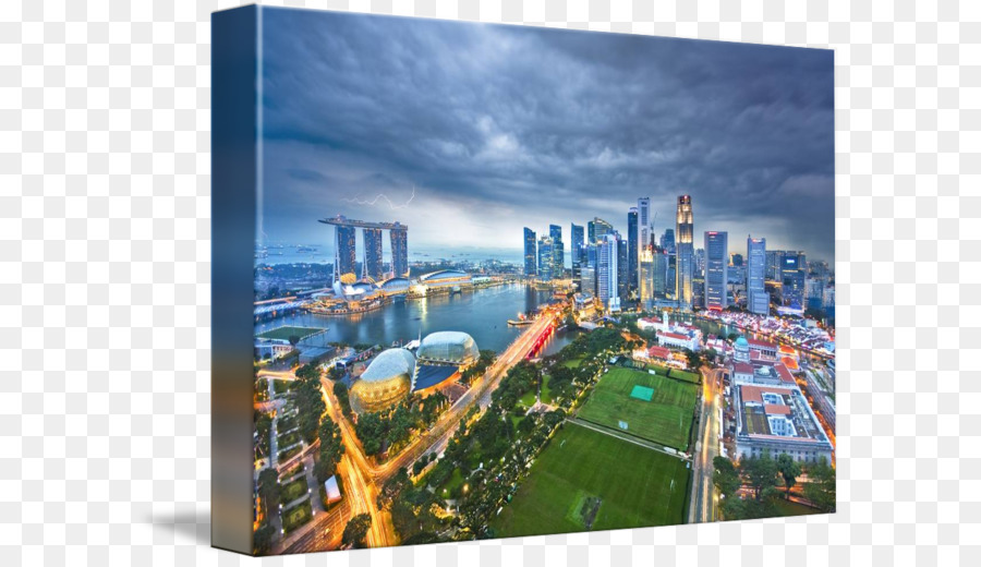 Marina Bay Sands Singapore Skyline Malerei, Gallery wrap Stadtbild - Malerei