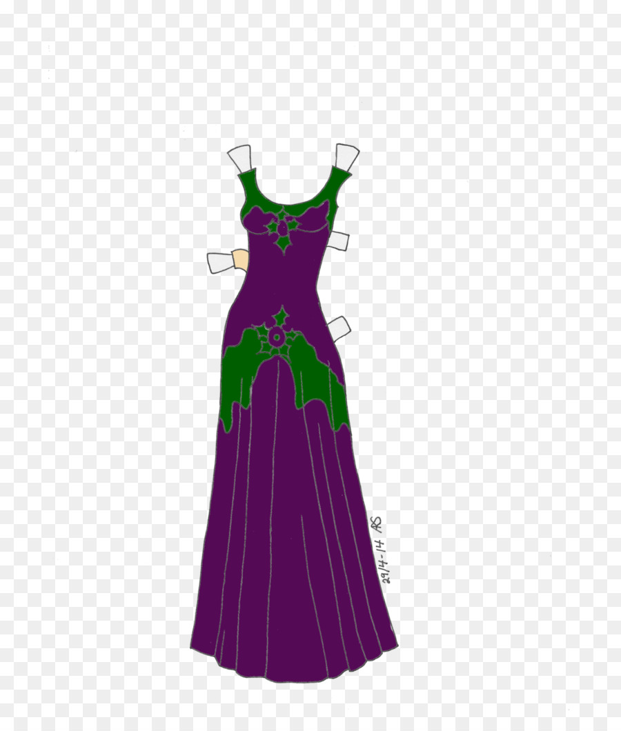 Schulter-Kleid Kleid Grün Oberbekleidung - paper doll Kleider