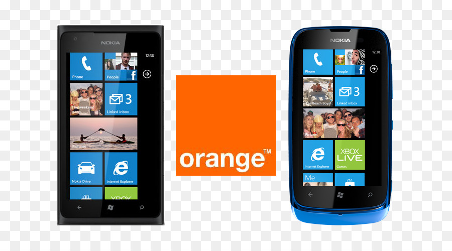 Nokia Lumia 610 Nokia Lumia 510 Nokia Lumia 800 Nokia Lumia 900 Nokia Lumia 520 - telefono arancione