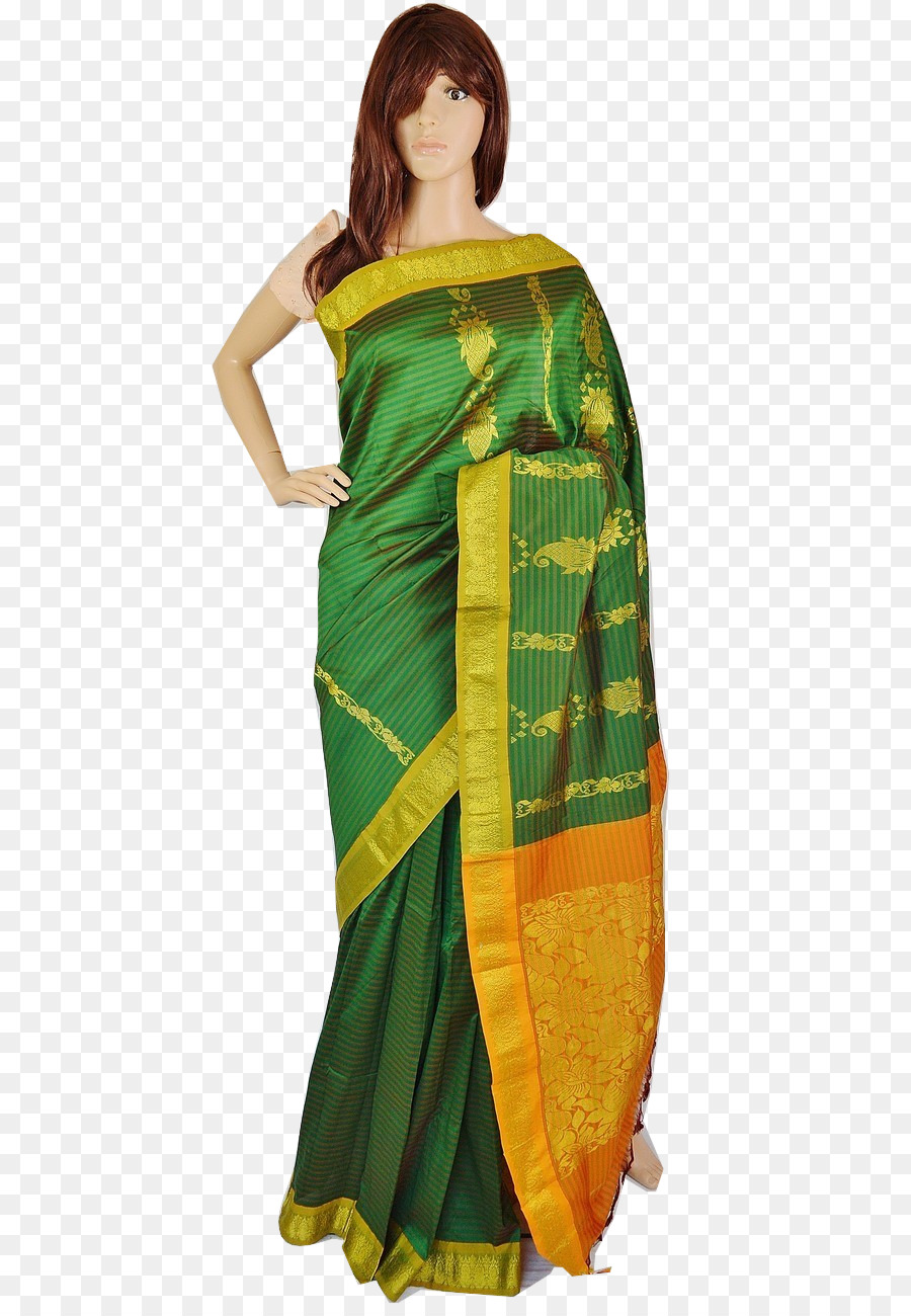 Seta design del Costume Verde Sari da Sposa - seta sari