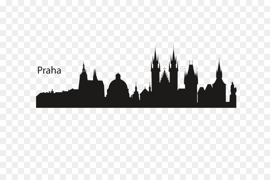 Prag Silhouette Skyline-Vektor-Grafiken, Clip-art - Silhouette