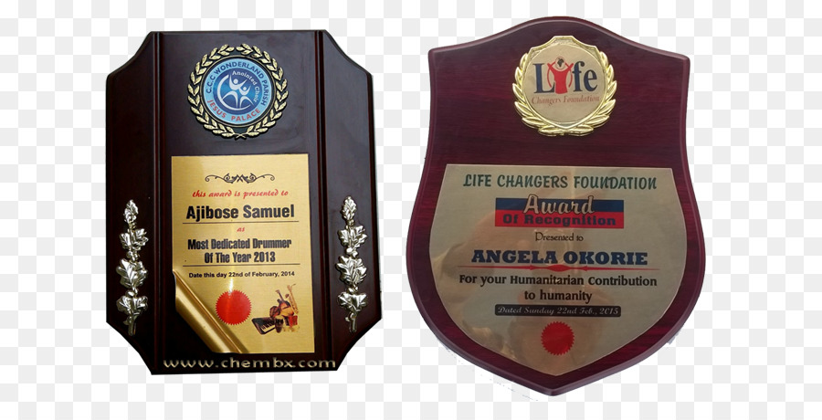 Gedenktafel Award Nigeria Trophy Medaille - Holz-plaques
