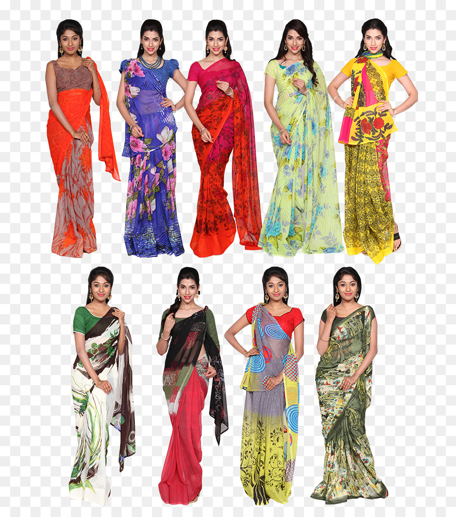 Sari Georgette Vestito Di Abbigliamento Di Moda - le donne saree