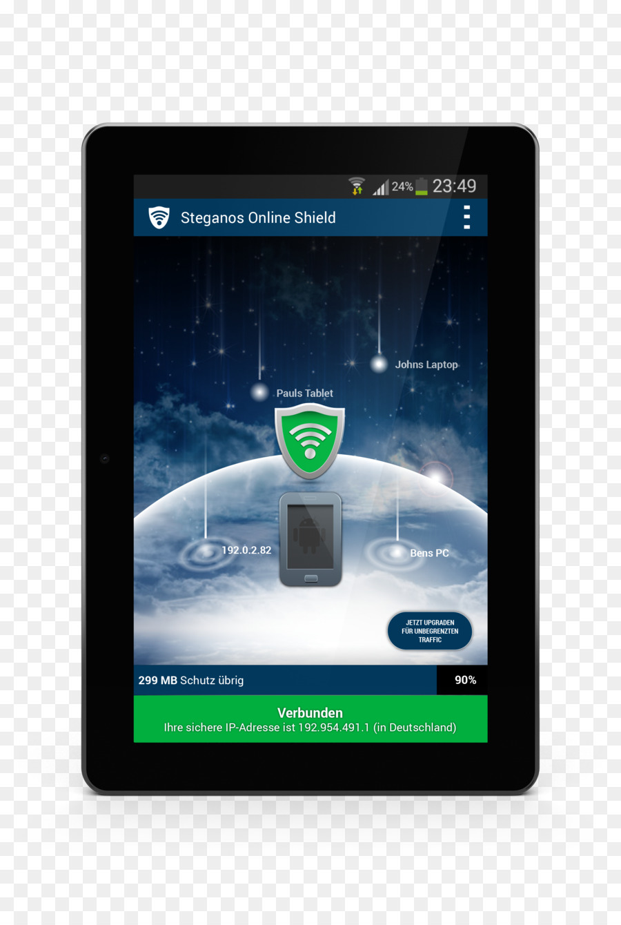 Virtual private network Hotspot Shield Android-Computer-Software-Heise - grünes Schild
