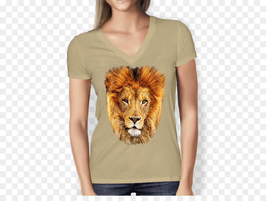 Sư tử T-shirt Dòng nghệ thuật Vẽ - T-shirt Giả Lên