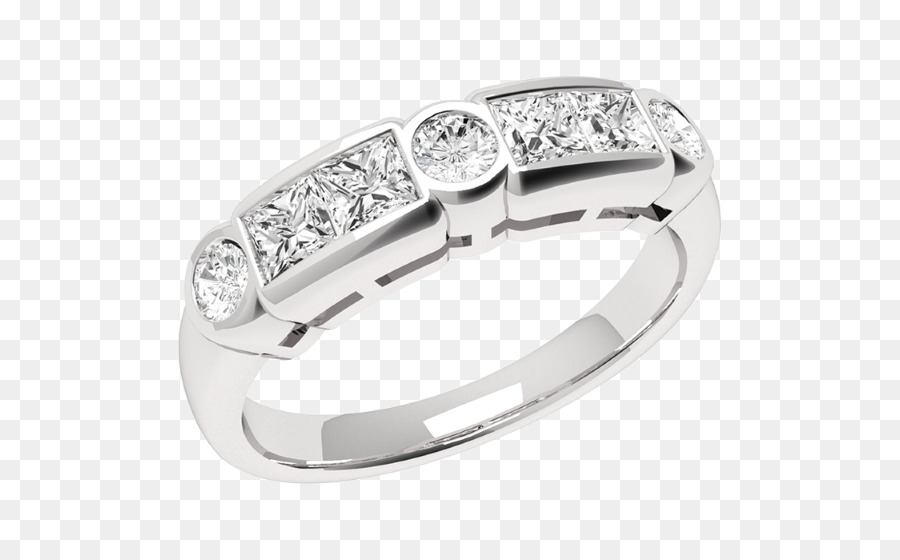 Ewigkeit ring Diamant Princess cut - halbiert