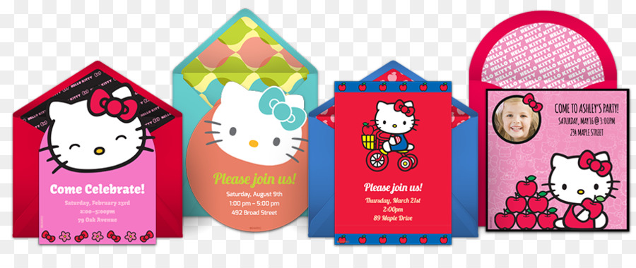 Hello Kitty Online-Hochzeits-Einladung Party Geburtstag - Partei Einladungs Karte
