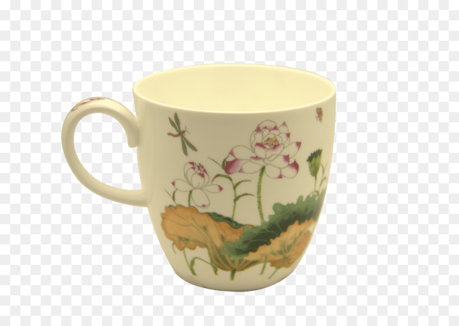 Kaffee Tasse Untertasse Tasse Porzellan - blühenden Lotus
